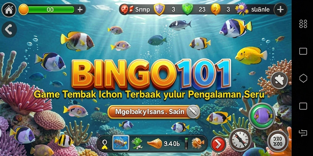 Gameplay BINGO101 yang seru dengan berbagai jenis ikan.