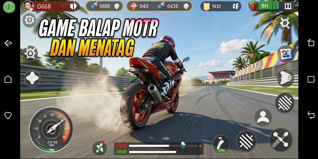 Gameplay mendebarkan dari balap motor di G668.