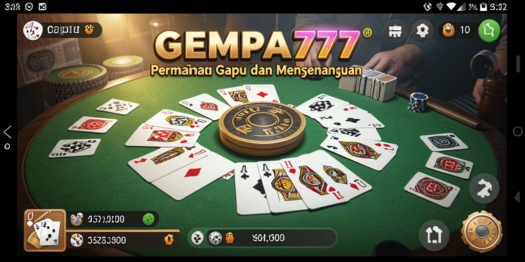 Gameplay seru Gaple di GEMPA777 dengan antarmuka menarik.