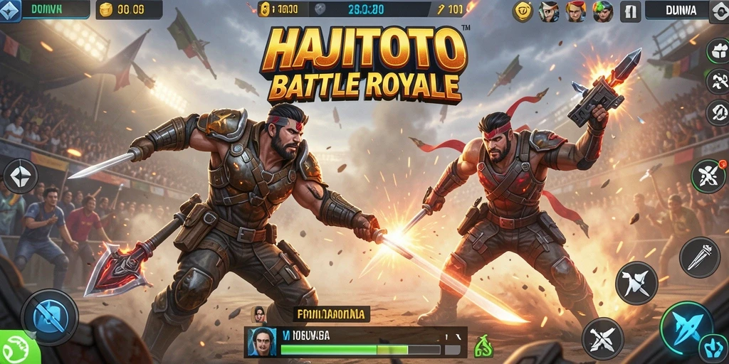 Gameplay intens dan seru di HAJITOTO Battle Royale.