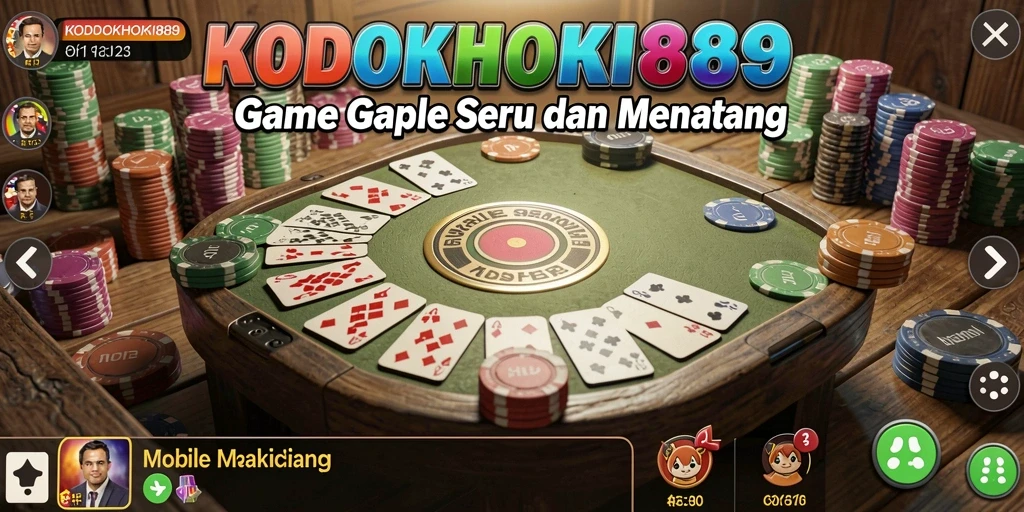 Screenshot gameplay KODOKHOKI889 yang menampilkan keseruan bermain Gaple.