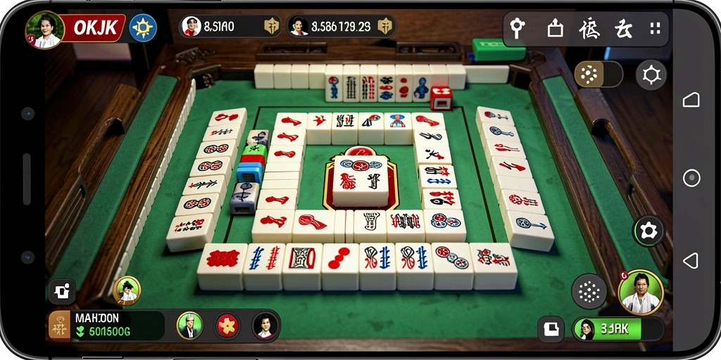 Gameplay menantang di OKJK dengan grafis Mahjong yang menarik.