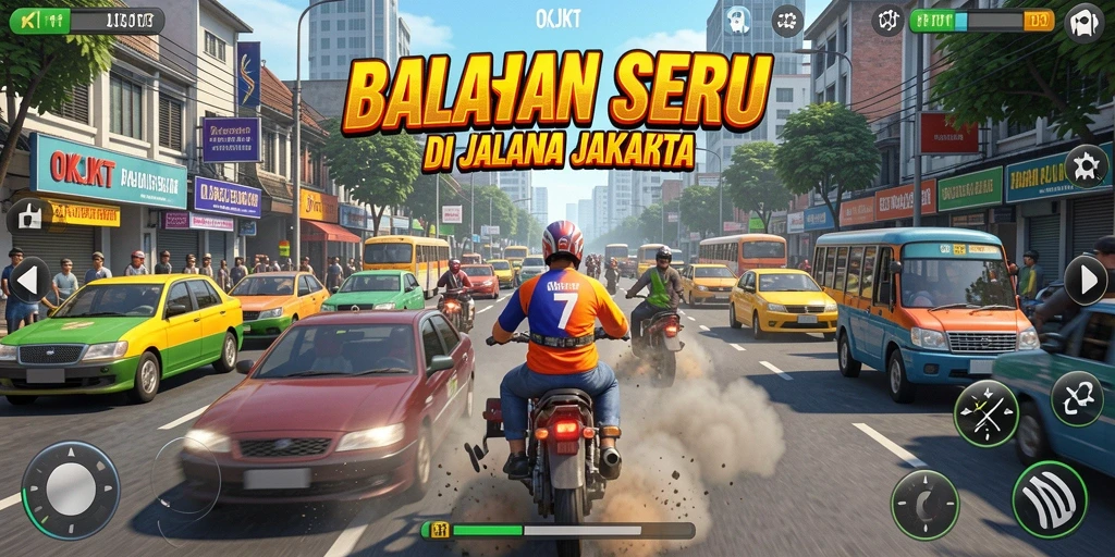 Screenshot dari gameplay menegangkan di OKJKT.
