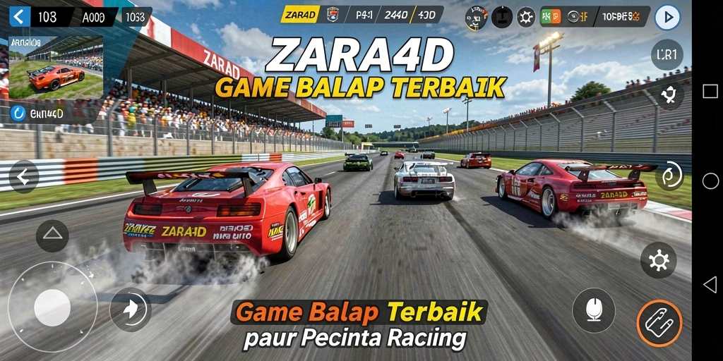 Tampilan gameplay ZARA4D yang seru saat balapan.